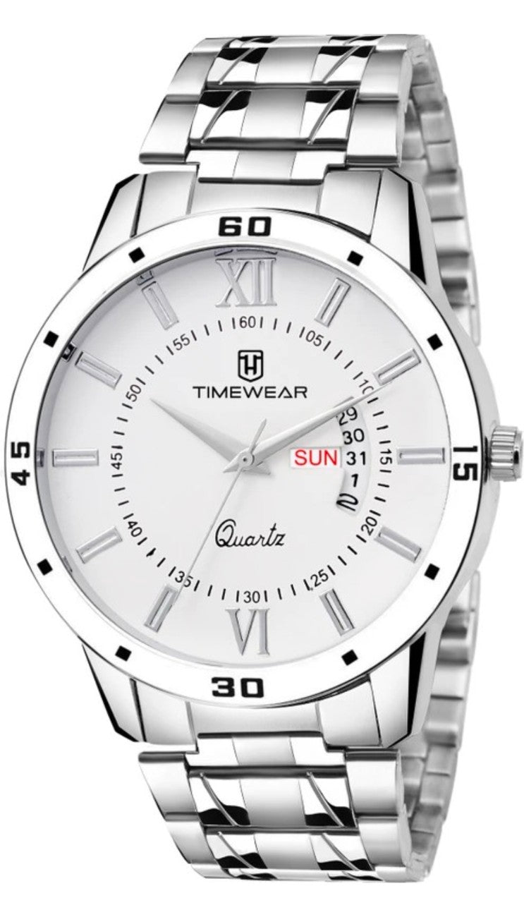 Analog Day Date Functioning Stainless Steel Chain Analog Watch