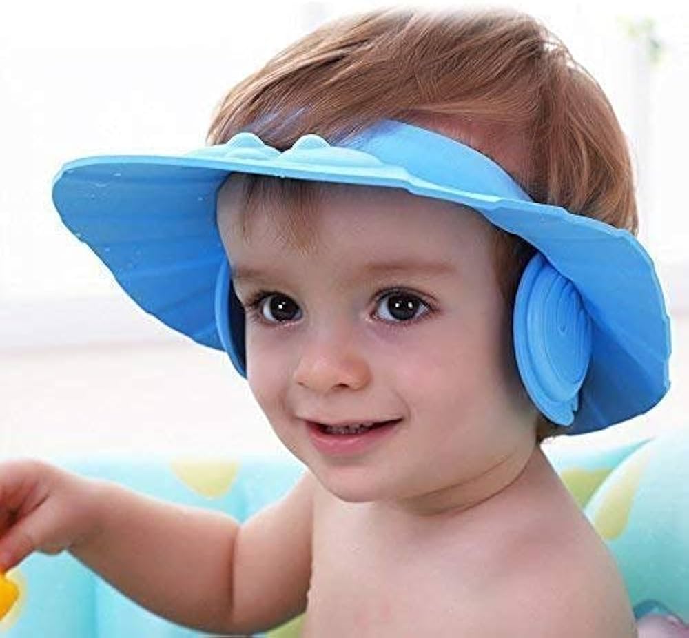 Baby Adjustable Safe Bathing Shower Cap (Pack of 2)