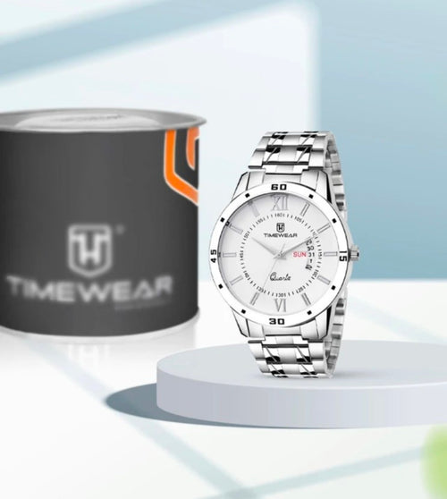 Analog Day Date Functioning Stainless Steel Chain Analog Watch